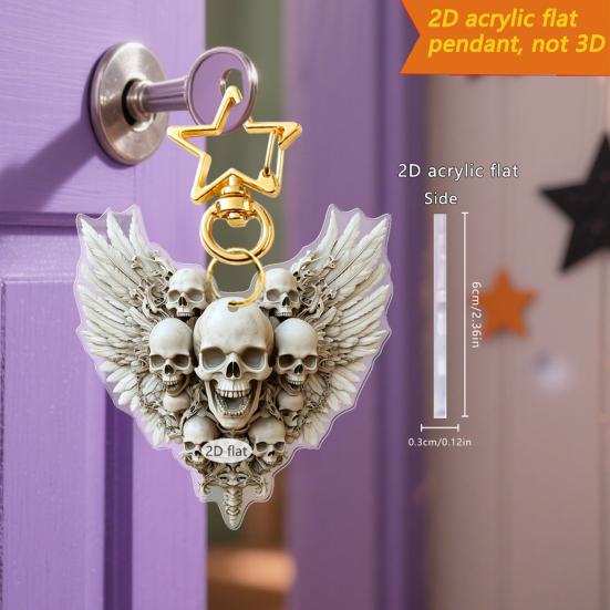 

Car Pendant Halloween Series 2D Doll Festive Car Ornament Auto Ghosts Pumpkins Skeletons Rearview Mirror I