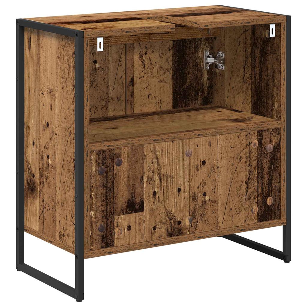 Bathroom Cabinet with Door Rustic Wood Look 60 x 30 x 60 cm Engineered Wood