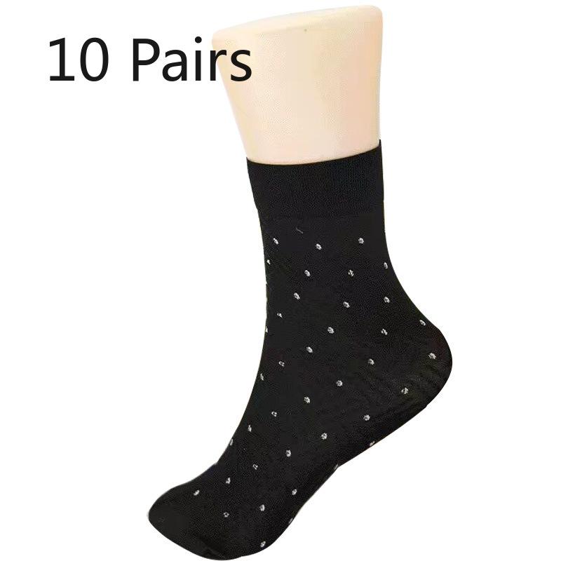 

10 пар женских весенне-летних антизапаховых нескользящих чулок из шелка с широким верхом, устойчивых к зацепкам 10 Pairs чёрный