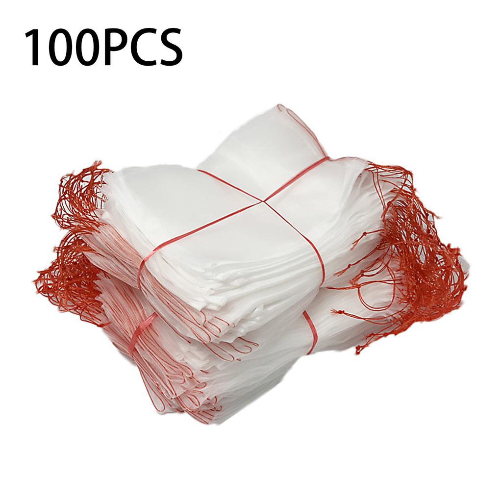 100 шт. 10x15 см Нейлоновые сетчатые мешки для фруктов ПЭ-сетка для клубники, черники, инжира Защита от насекомых и птиц