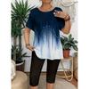 Plus Size Women's Elegant Casual Printed T-Shirt Tops