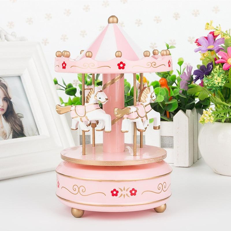 Merry-go-round Music Boxes  Music   Room Decoration Gifts Unisex Christmas Horse Carousel Box Home Decor WF916