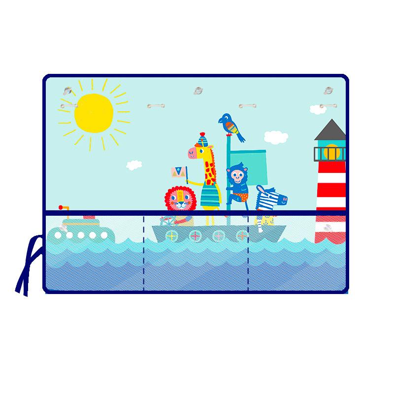 Lovely Car Curtain with Storage Net Pocket for Baby Window Sunshade Cover Kids Sunscreen Thermal Insulation Protection