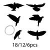 18 Pieces Hanging Crow Halloween Decorations Bird Raven Ornament Sculpture