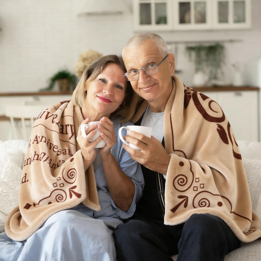 50Th Golden Anniversary Wedding Blanket Gifts Happy 50 Years Birthday Best Romantic Marriage Soft Blanket Decorations For Couple