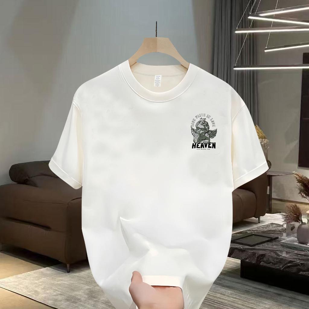 Cross-Border Exclusive Explosive Goods, Good Goods 100% Cotton Short-Sleeved T-Shirt Fashion Casual Versatile Loose Round Neck Comfortable