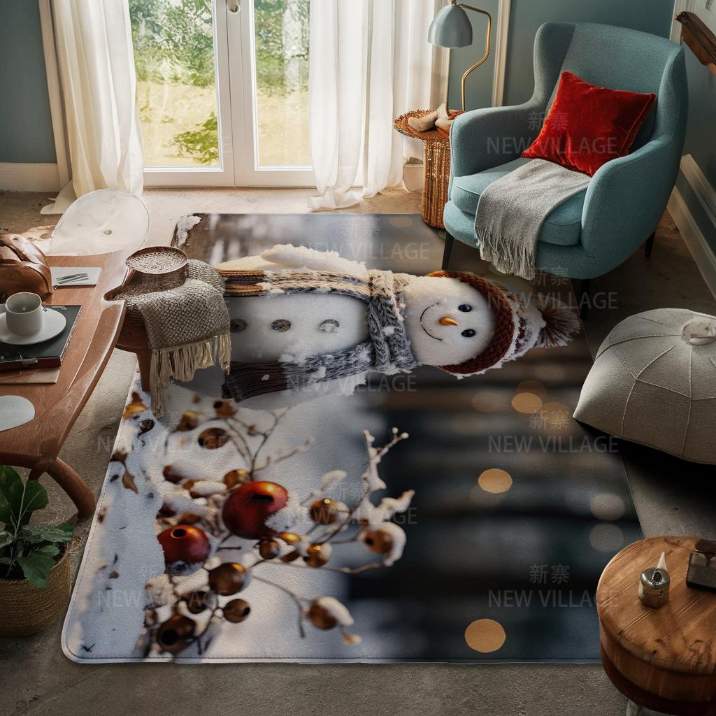 House Entrance Carpet Home Door Mat Living Room Bath Foot Bathroom Non-slip Water Absorption Rugs Bath Merry Christmas Winter