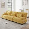 3-Sitzer Modulares Ecksofa mit tiefer Sitzfläche, Chenille Schlafsofa Komfortabel gepolstert für Wohnzimmer, Wohnung, Studio, Büro, Gelb