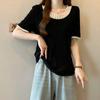 Summer Women's Lace Lace Short Sleeved T-shirt, Loose Fit, Belly Covering, Slimming and Minimalist Top
