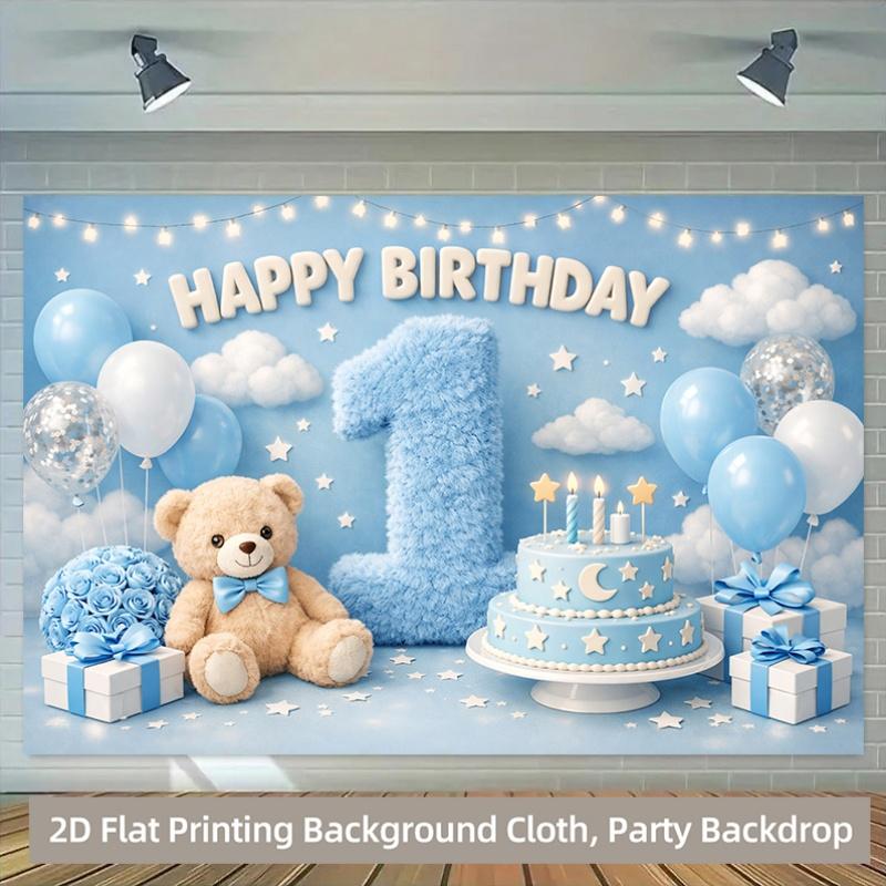 2D Plane - 1 piece of 2D plane printed background banner cute birthday party scene background cloth party banner 100x150cm