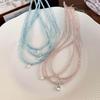 Gentle Whitening Zirconia Heart Necklace - Cute Crystal Beaded Choker for Women