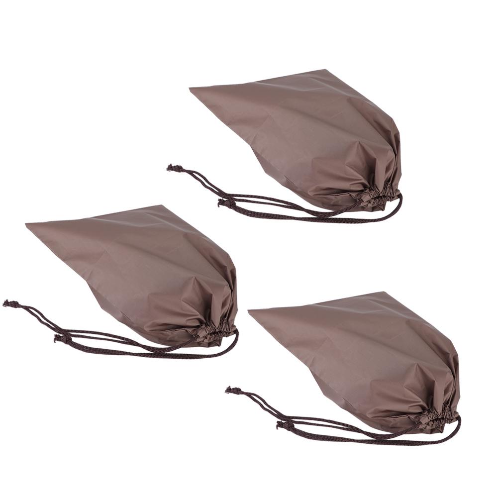 Nylon Drawstring Bag Waterproof Dustproof Storage Bags for Shoes Clothes OrganizerCoffee