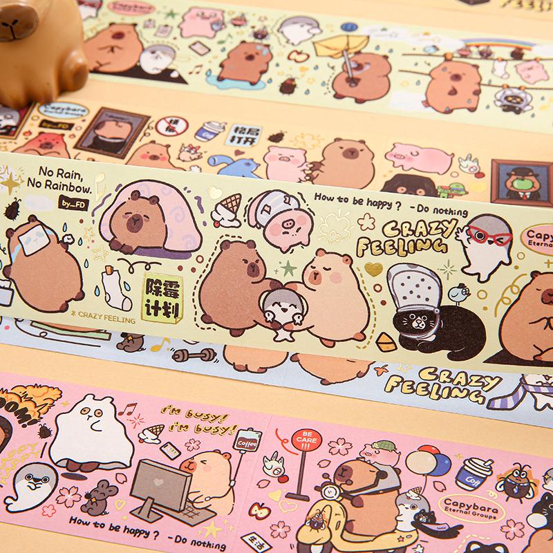 2m Cartoon Animal Theme Washi Tapes Cute Sticker Decorative Collage Adhesive DIY Scrapbooking Hand Made Masking Tape Stationery