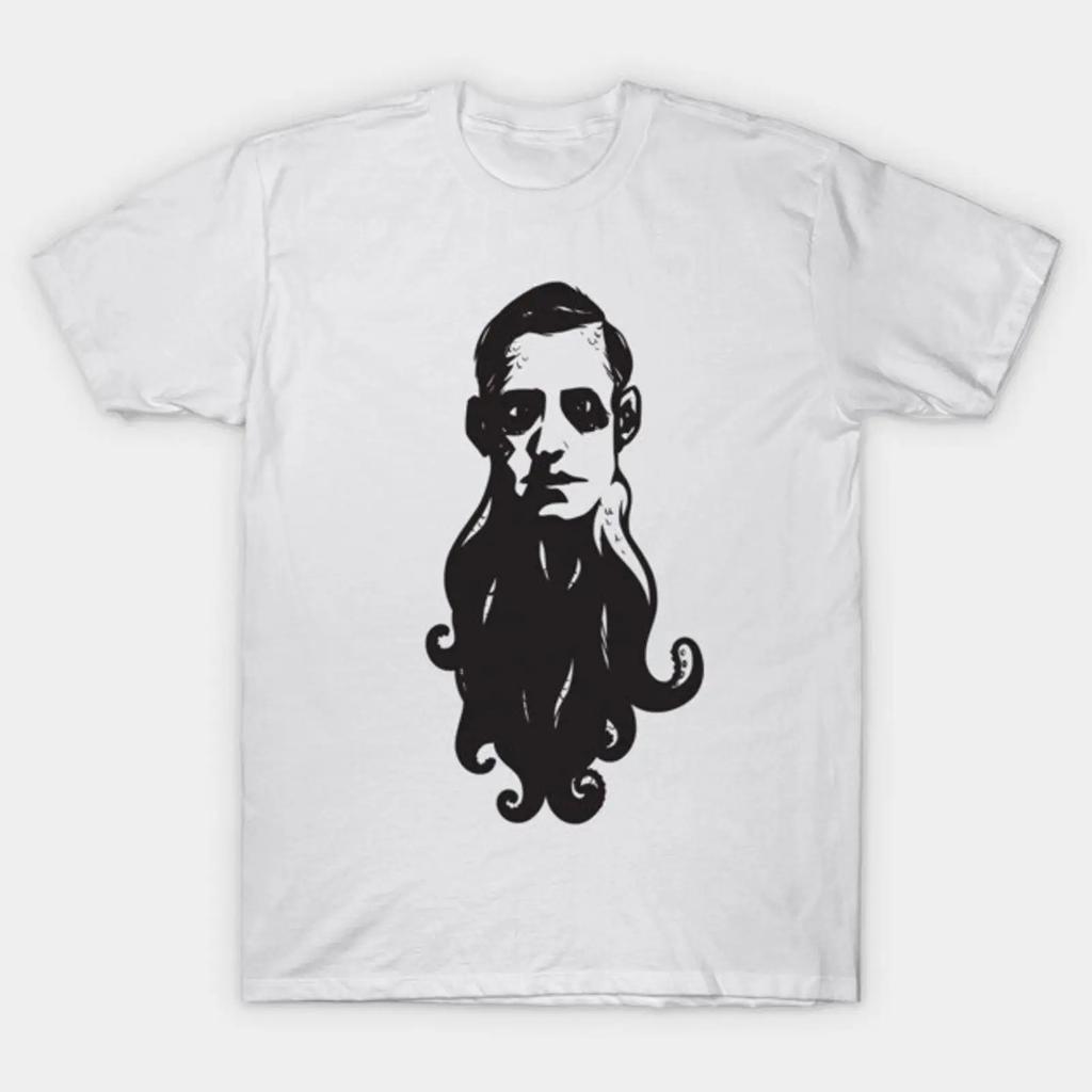 H P Lovecraft T Shirt Vintage Stretched Casual Stylish Graphic Slightly Versatile Soft Top For Everyday Wear Breathable