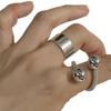 Popcorn Texture Double Orb Ring Simple Dragon Scale Cross Geometric Orb Ring Elegant Simple Women Rings