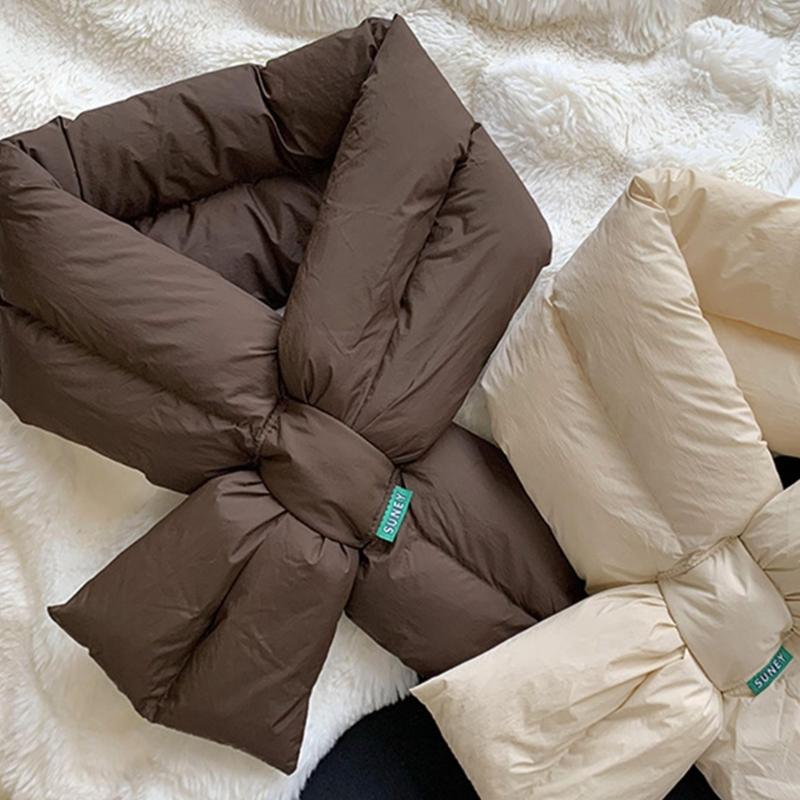 Sciarpa Collo Calda Invernale da Donna, Scaldacollo, Colore Unico, Leggera, Imbottita, Piumino, Sciarpe, Copricollo per Sci all'Aperto