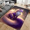 Mystical Fox Elegantly Glowing Carpet Yoga Living Room Room Decor Children's Crawling Mat Doormat Area Rug Games Mat