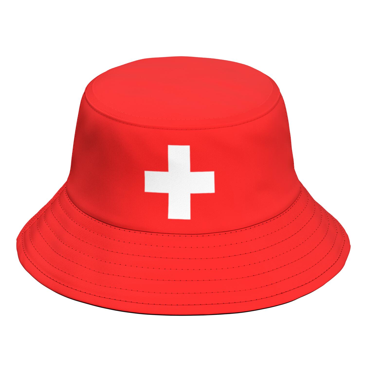 

Switzerland Fisherman Hats Free custom made name number photo Bucket Cap nation flag ch german country college Headgear