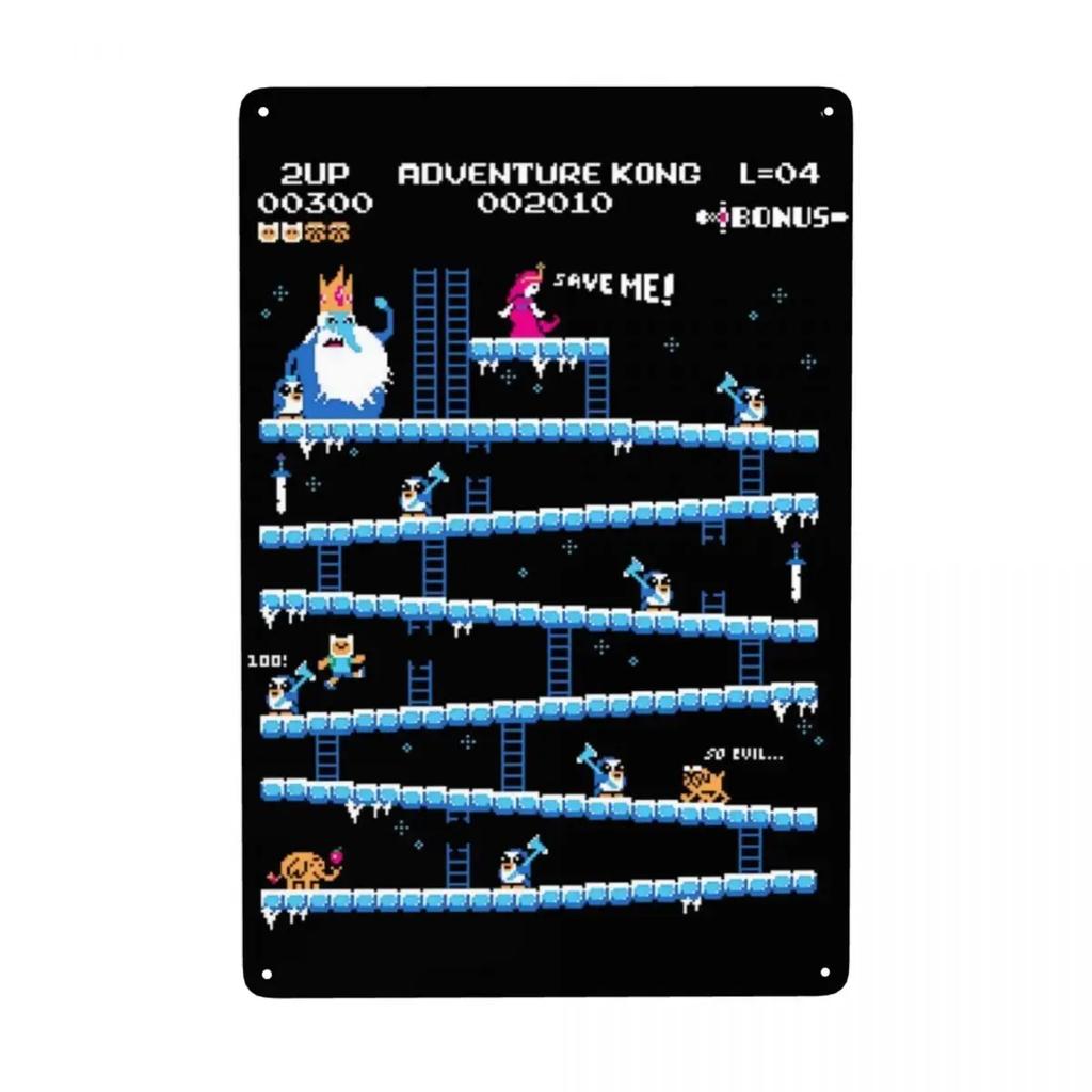 Vintage Donkey Kong Metal Tin Sign Rectangle Custom Arcade Video Games Signs Plaque Bar Cafe Restaurant Wall Decor Art