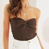 Damen Frühling/Sommer Einfarbiges Kreuzstrick-Tube-Top Kink Sexy Tanktop Spice Girls Shorts Top