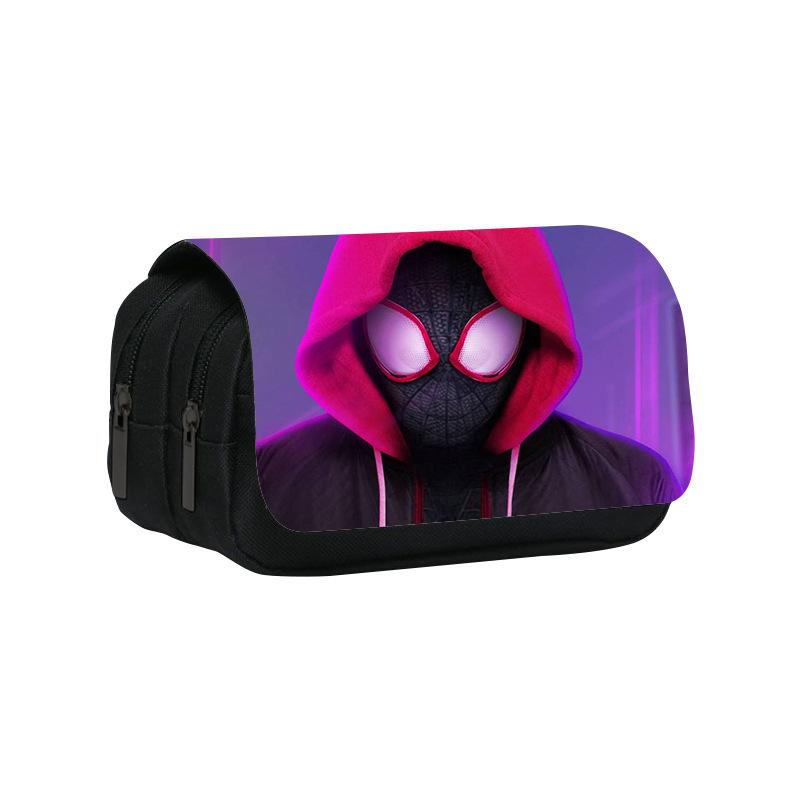 Spider-Man Double Pencil Case, Student Stationery Storage Bag, Large-Capacity Stationery Bag