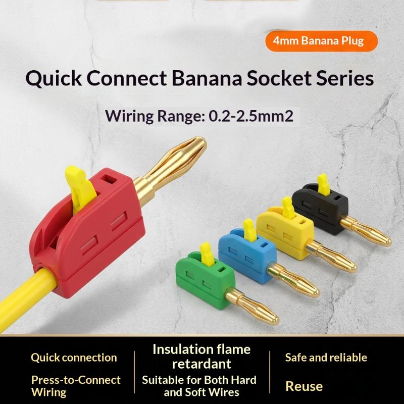 32A 3/4Mm Banana Plug Solderless Quick Connect High Current Gold-Plated Banana Connectors Audio Copper Speakers Amplifier