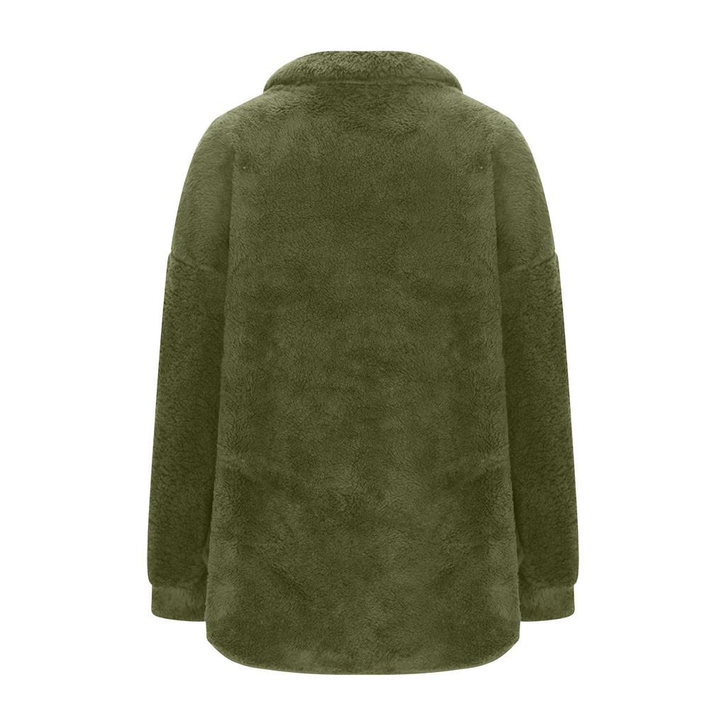 Modisches Damen-Fleece-Sweatshirt mit Stehkragen, lässiges Oberteil