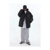 Unisex Black Puffer Jacket Winter Warm Hooded Cotton Coat Casual Oversized Outerwear Men Women
