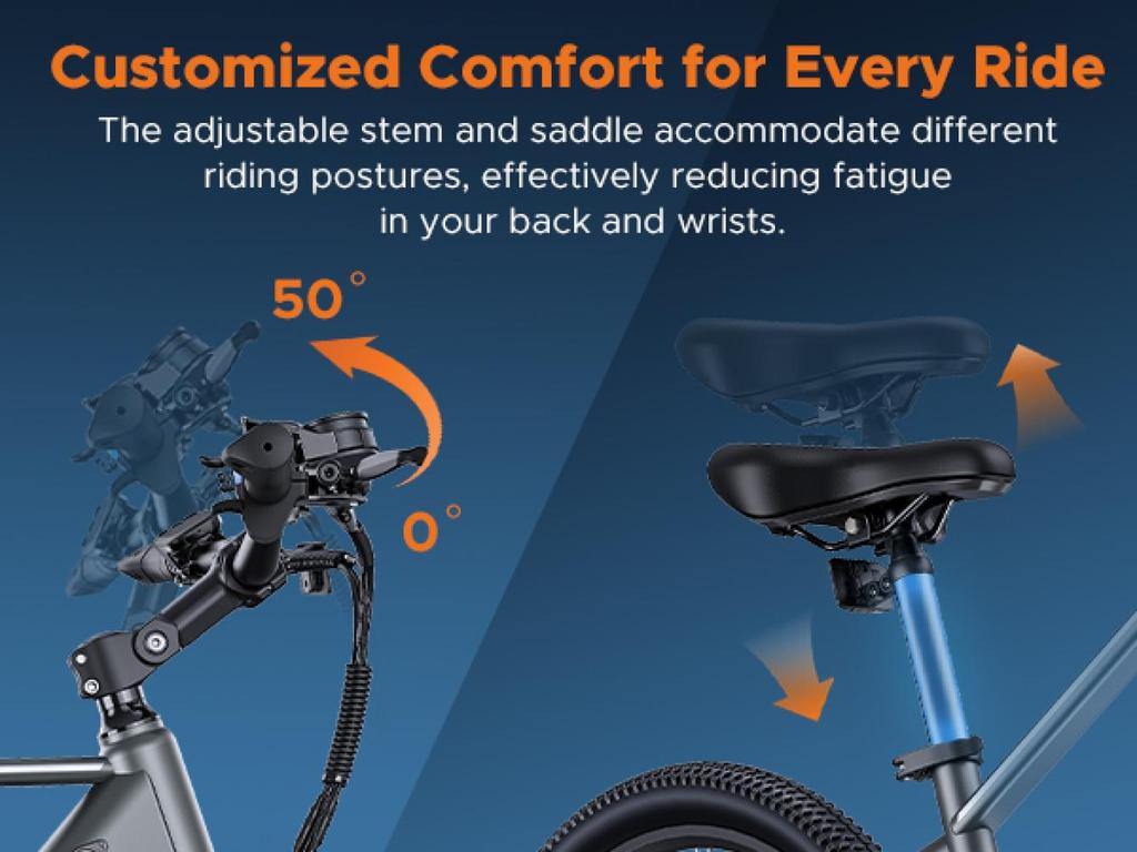 HillMiles MileTrail 1 E-Bike: 120km Range, Hydraulic Disc Brakes, 26" Tires, 250W - City and Mountain Commuting, IPX4