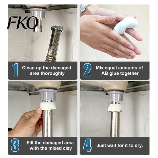 Strong Adhesive Putty 1/2 Sets 100G Steel Reinforced Epoxy with Scraper, Gloves, Sculpt Clay for Cracks, Professional Repair Leak Fix, Filling,