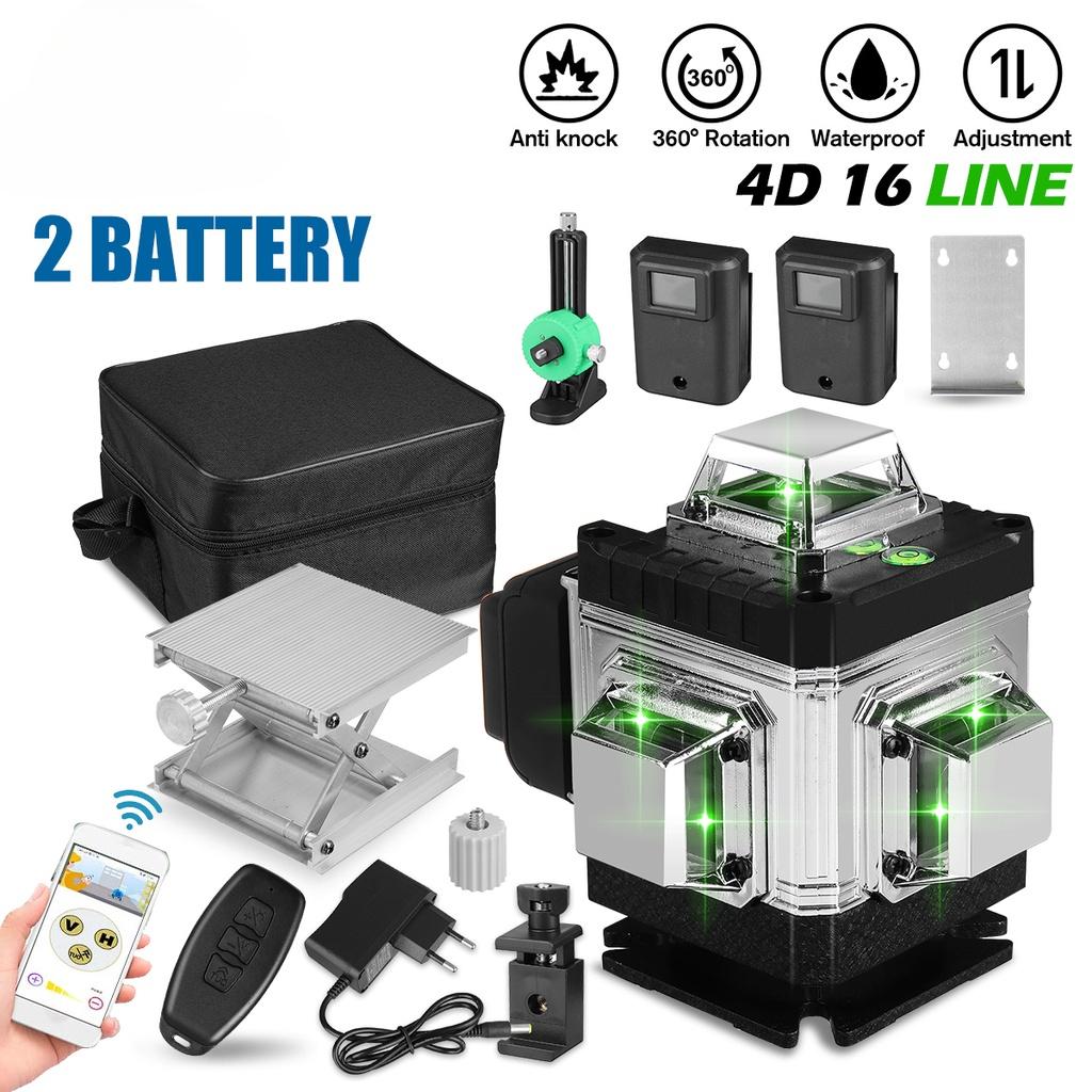 16 Lines 4D Laser Level Green Line SelfLeveling 360 Horizontal And Vertical Super Powerful Green Laser Level APP Control New
