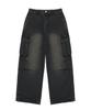 FILLUMINATE Two-Tuck Washed Denim Cargo Pants - Black