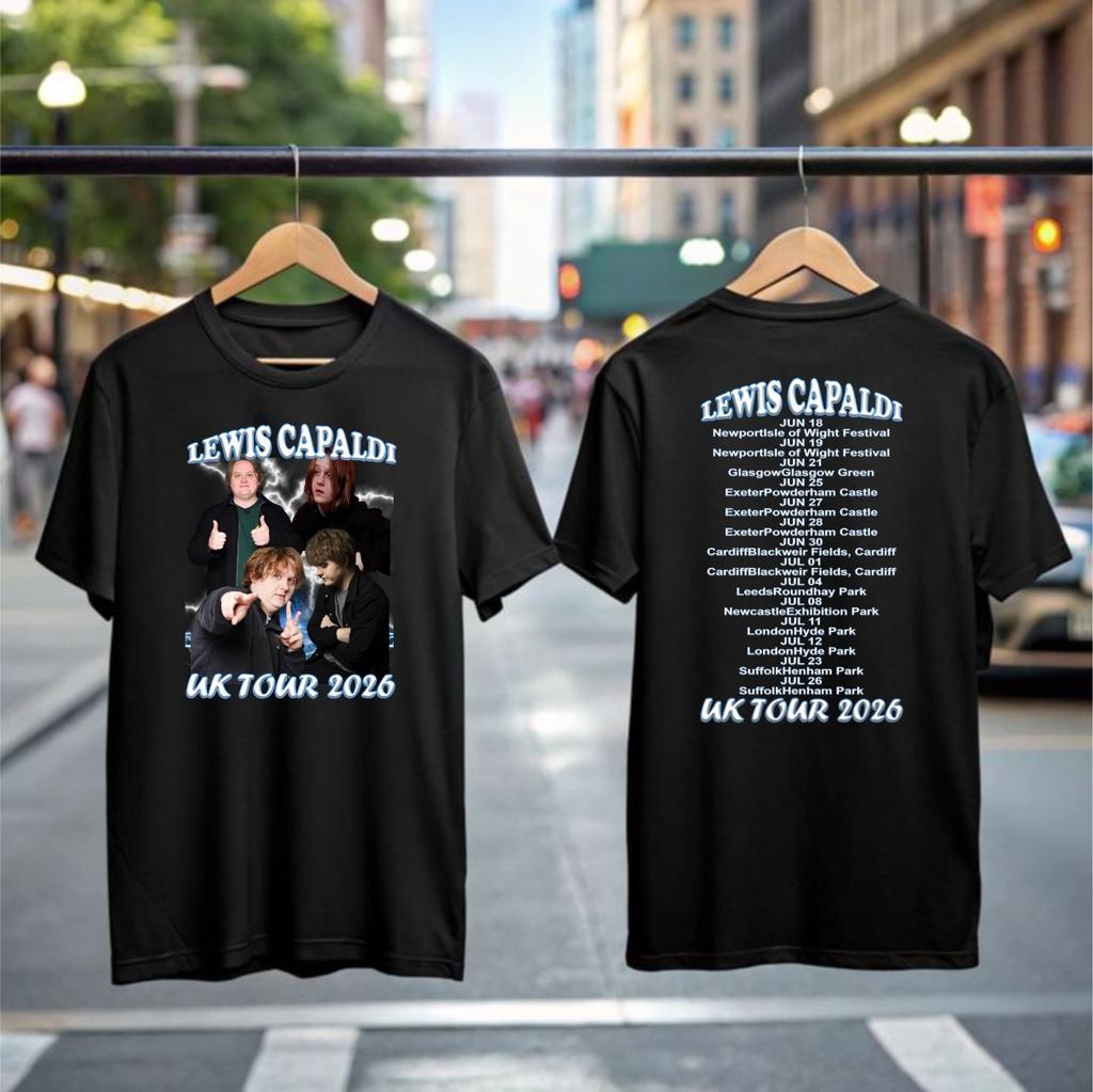 Lewis Capaldi UK Tour 2026 Bootleg TShirt Pop Singer Music Concert Dates Tee