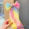 Rainbow Bow Braided Hair Clip for Girls - Cute Hair Accessory with Ribbon Hairpin