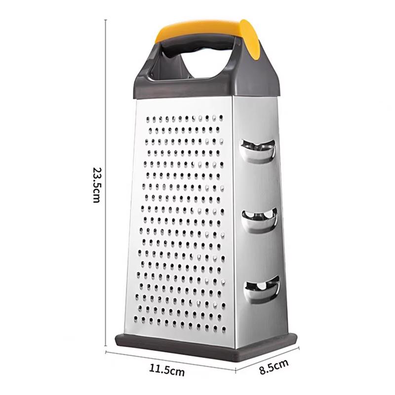 

9-дюймовая овощная коробчатая терка из нержавеющей стали с 4 сторонами, слайсеры, терки, многофункциональные терки для сыра и картофеля, кухонные аксессуары жёлтый