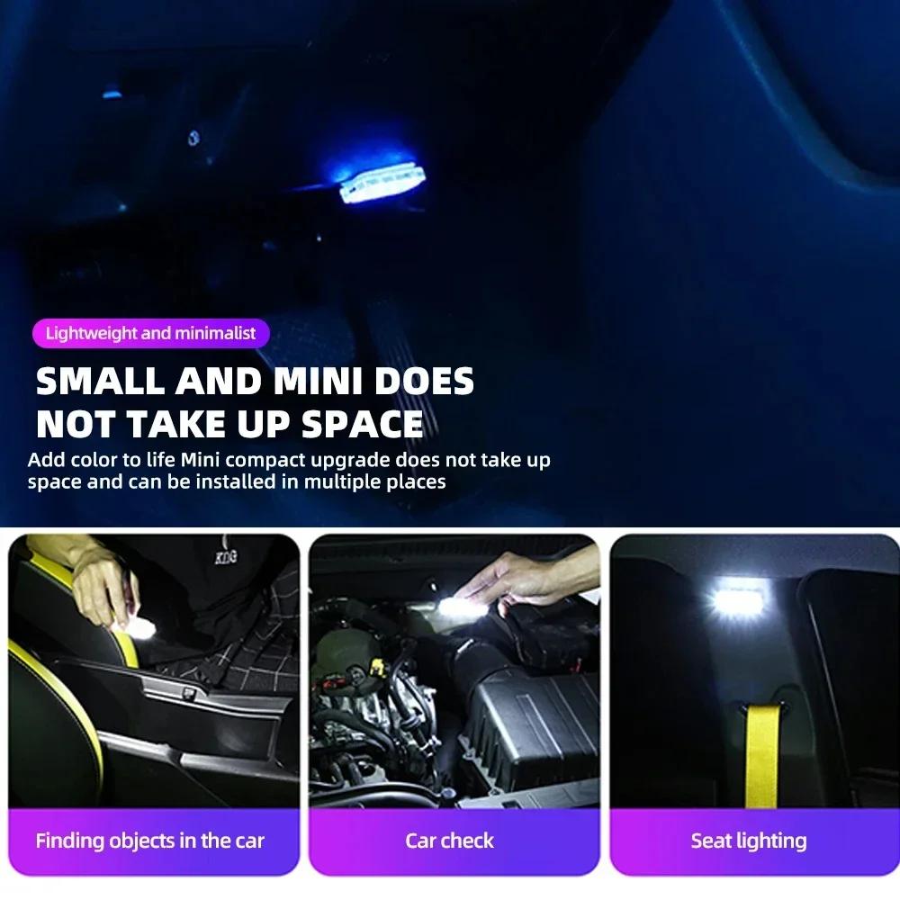 Car Interior Dome Light Finger Touch Sensor Mini LED Reading Lamp Roof Magnets USB Charging Atmosphere Dome Lamp Senser Tools Ne
