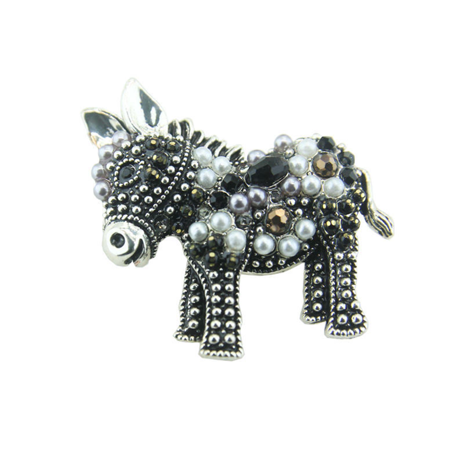 

Donkey And Brooch, Unisex, Rhinestone-encrusted Animal Brooch One Size