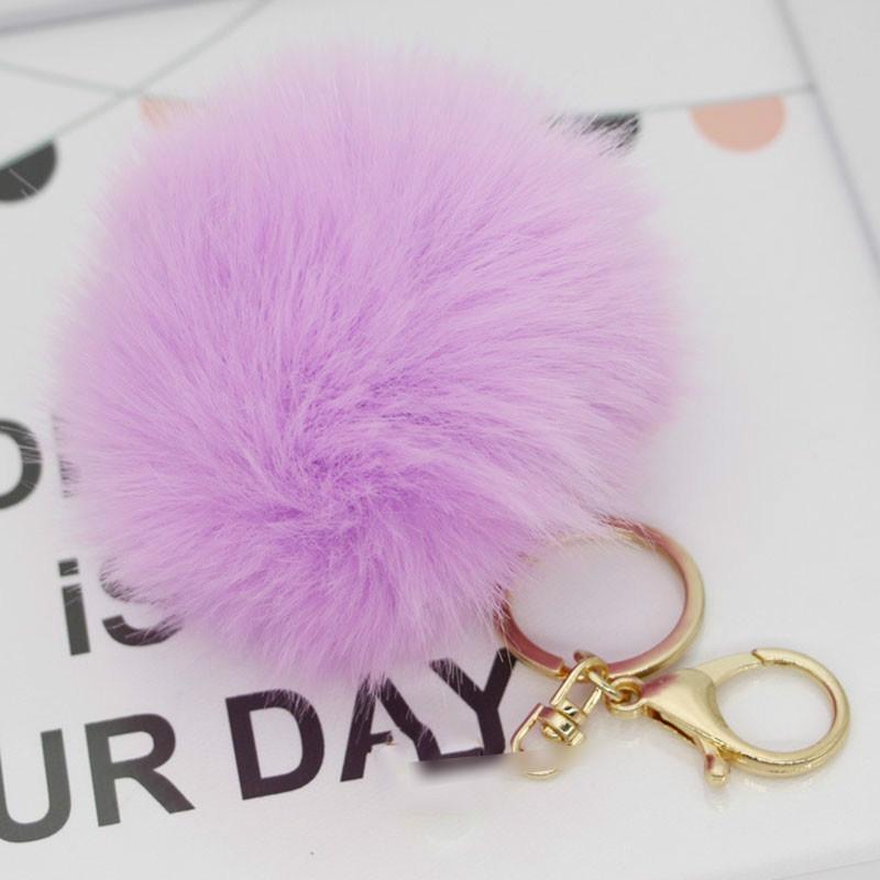 Adorable Cute Soft Rabbit Fur Ball Plush Key Chain For Bags And Car Accessories