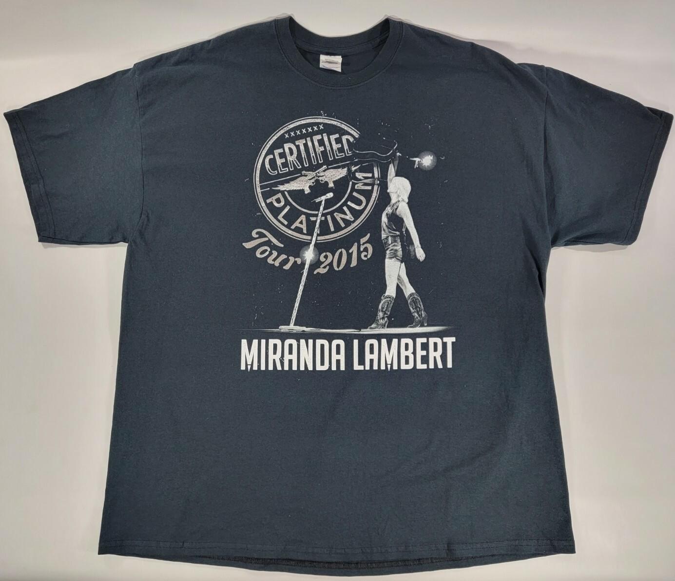 Miranda Lambert T Shirt 2XL Black 2015 Certified Platinum Concert Tour Unisex XXXXL
