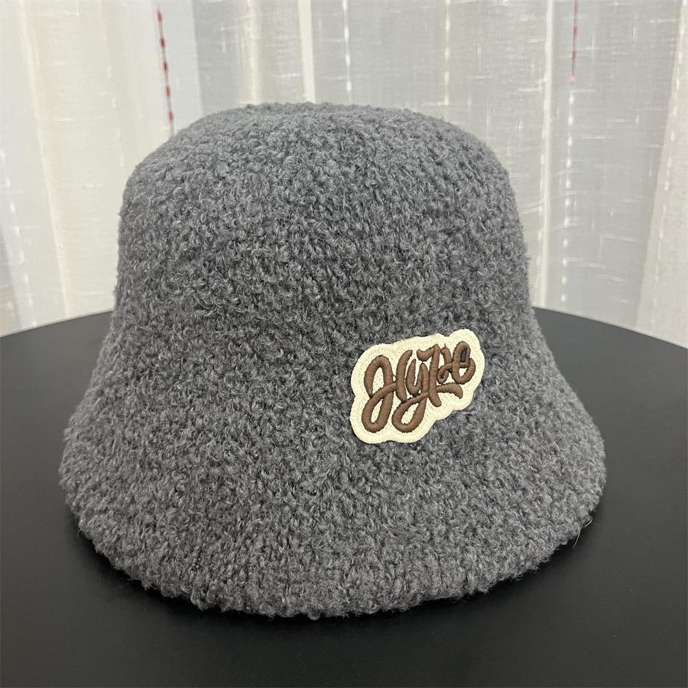 Hat women's autumn and winter new Maillard plush bucket hat basin hat retro warm face small bucket hat