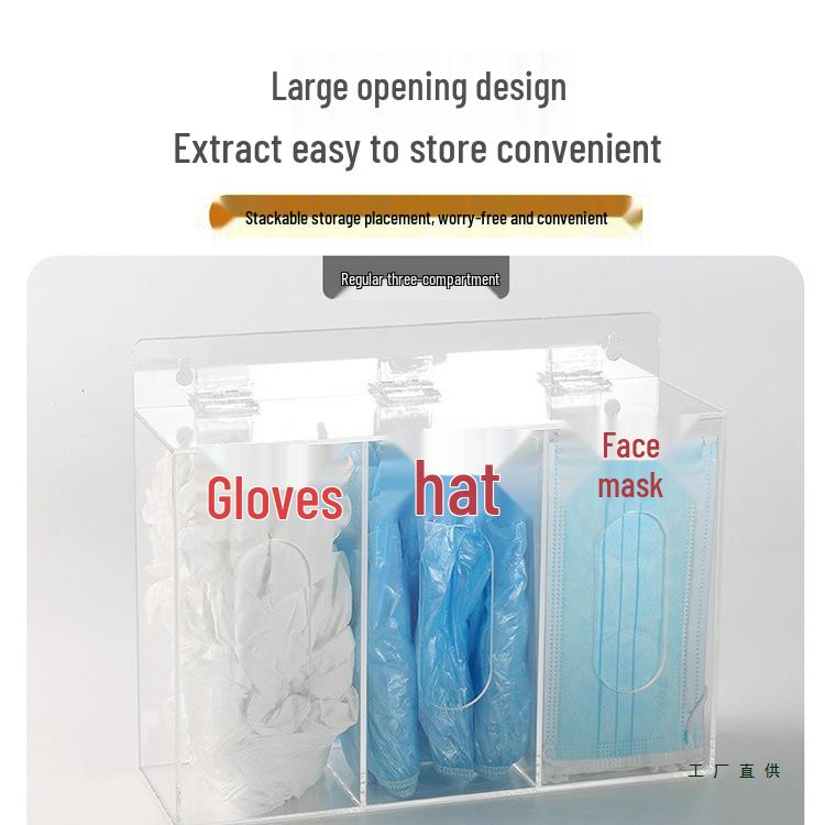 Punch-Free Wall-Mounted Acrylic Storage Box for Hats, Shoes, Gloves, and Masks