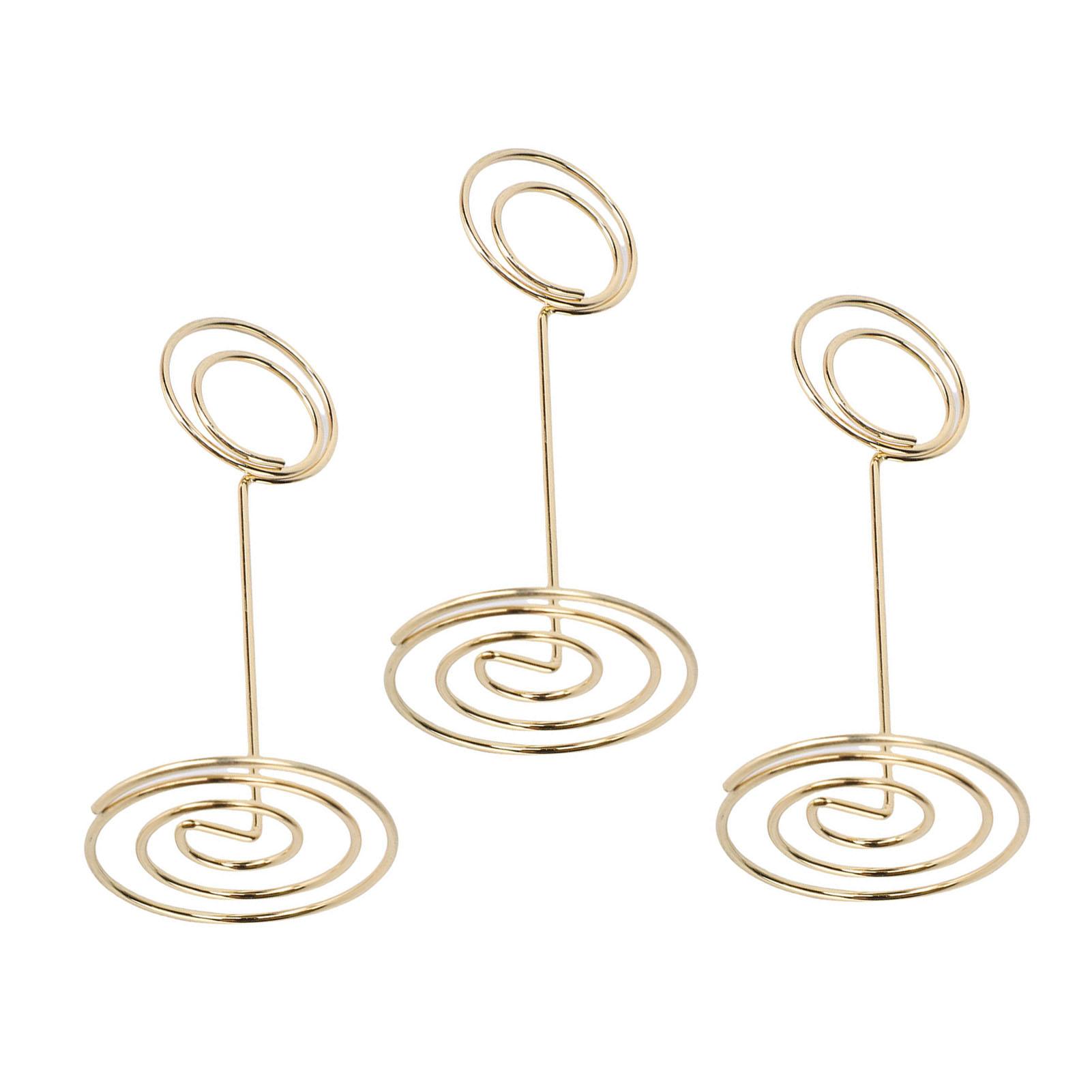 20 Pcs Table Number Holder 85mm Round Iron Place Card Holder Desktop Photo Memo Stand for Wedding Party Graduation