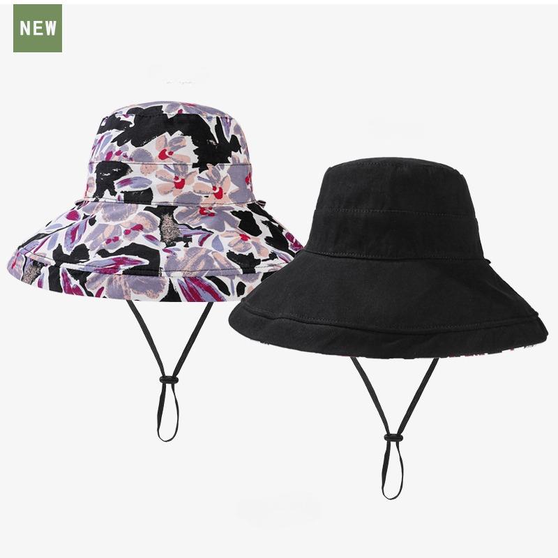 Casual Andas Solskydd UV-skydd Solskyddsmössa Fiskarhatt Dubbelsidig hopfällbar hatt Blommönster Kepsar Justerbar andningsbar solhatt