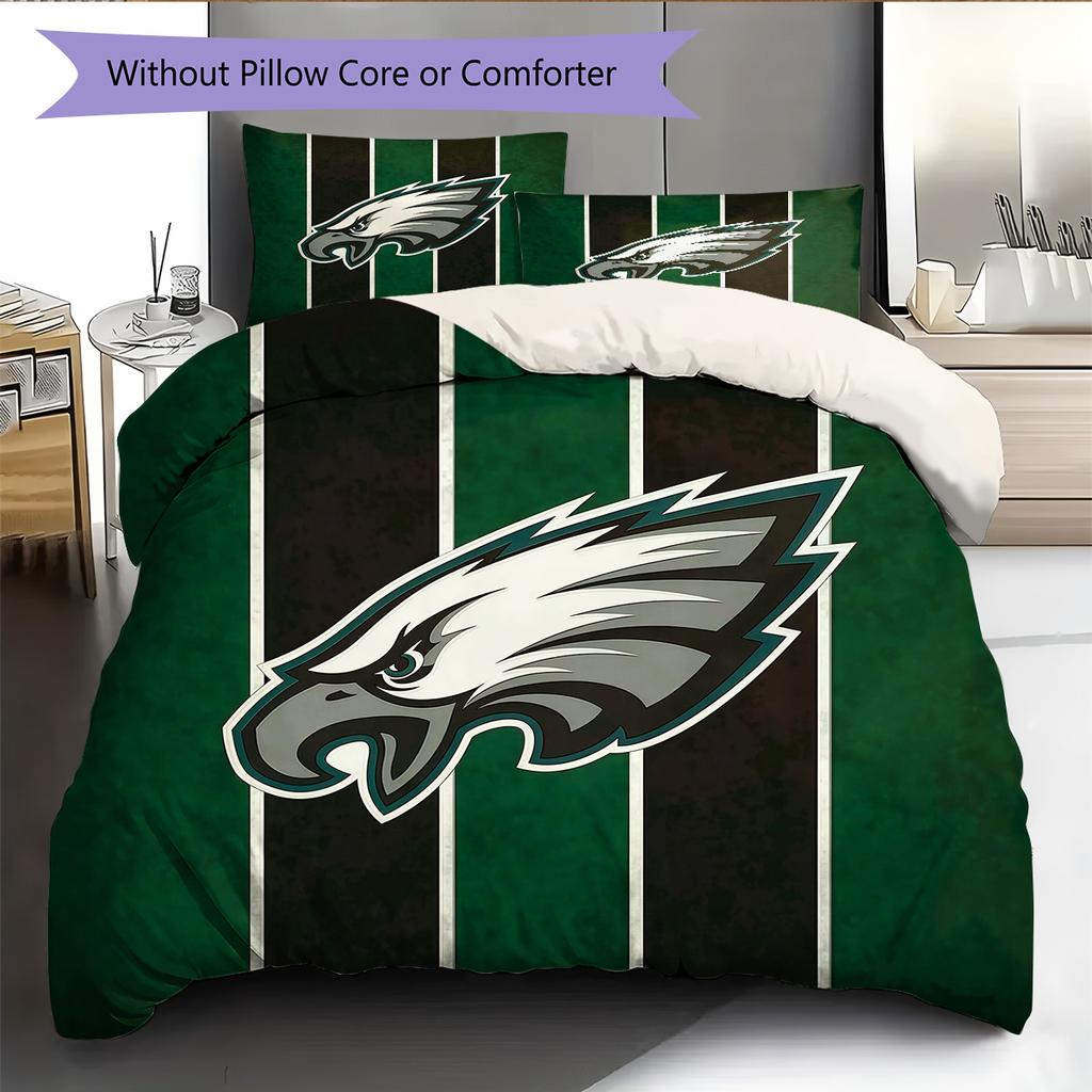 Philadelphia Eagles2 Pattern Bedding Quilt Set  Home Decoration  Gift (1 * Duvet Cover + 2 * Pillowcase  Without Core)