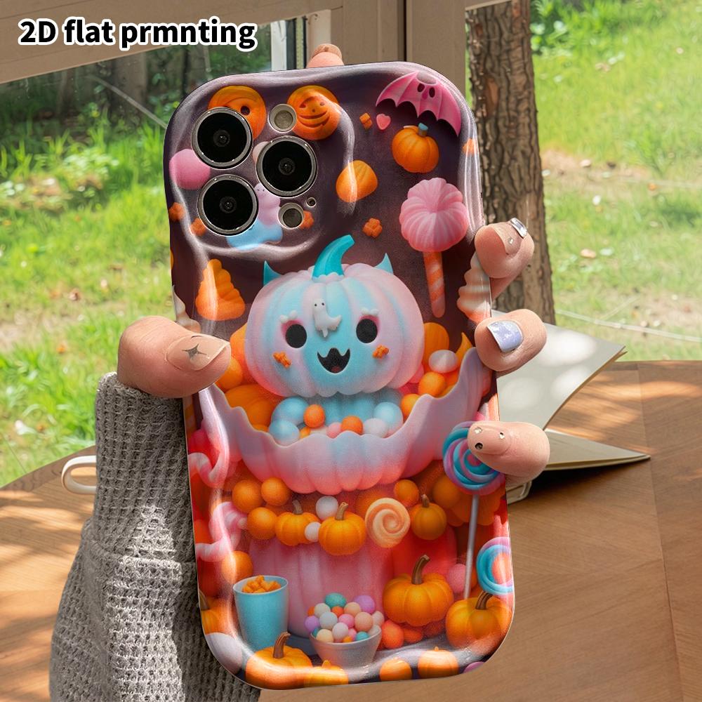 Phone Case: 2D Flat, Suitable for iPhone 18 17 16 15 14 13 12 Pro, Protective Case, Phone Decoration, Pumpkin Feast, Halloween and Christmas Gift