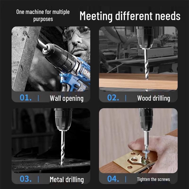 Zhengtian Multifunctional Brushless Lithium Electric Drill & Rechargeable Screwdriver