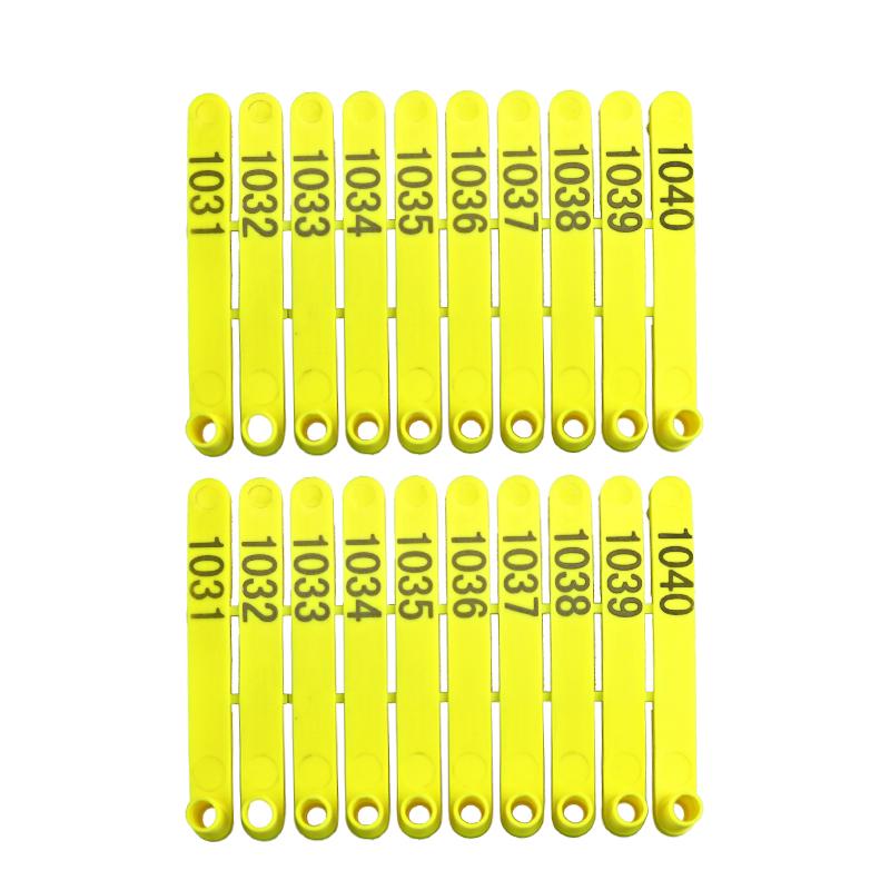 100Pcs Livestock Goat Ear Tag Pliers 001-500 Numbers Ear Laser Typing Plastic Head Earrings For Farm Animals Idetification Card