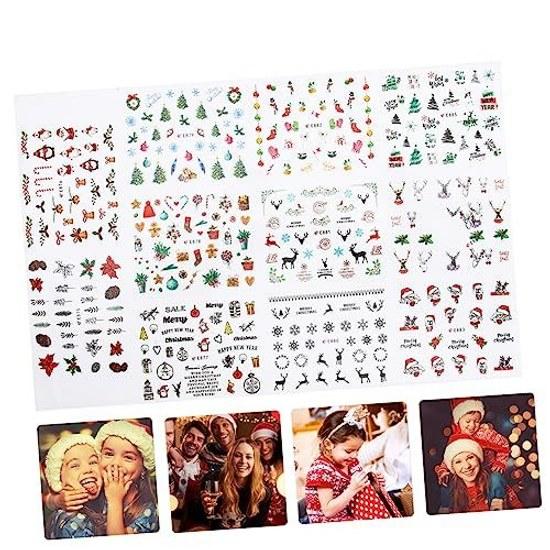 Frcolor Nail Seal Christmas Sticker 3D Santa Elk Art Easy Application DIY Decoration Manicure Set 3