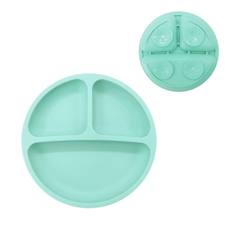 1 Stück 20 x 20 x 3 cm süßes Bären-Babynahrungsergänzungsgeschirr – hochwertiger Silikon-Saugnapf-Teller, sturzsichere Schüssel