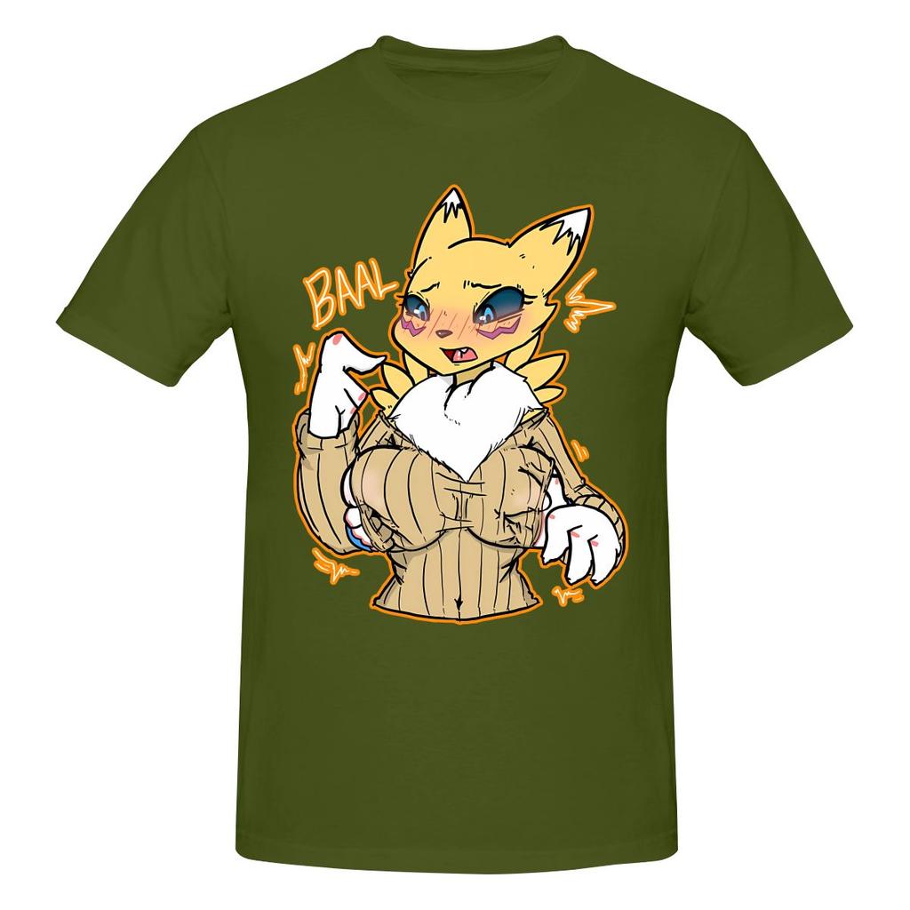 Renamon Outdoor Tshirt Japanesestyle Lazy Bright Colors Tee